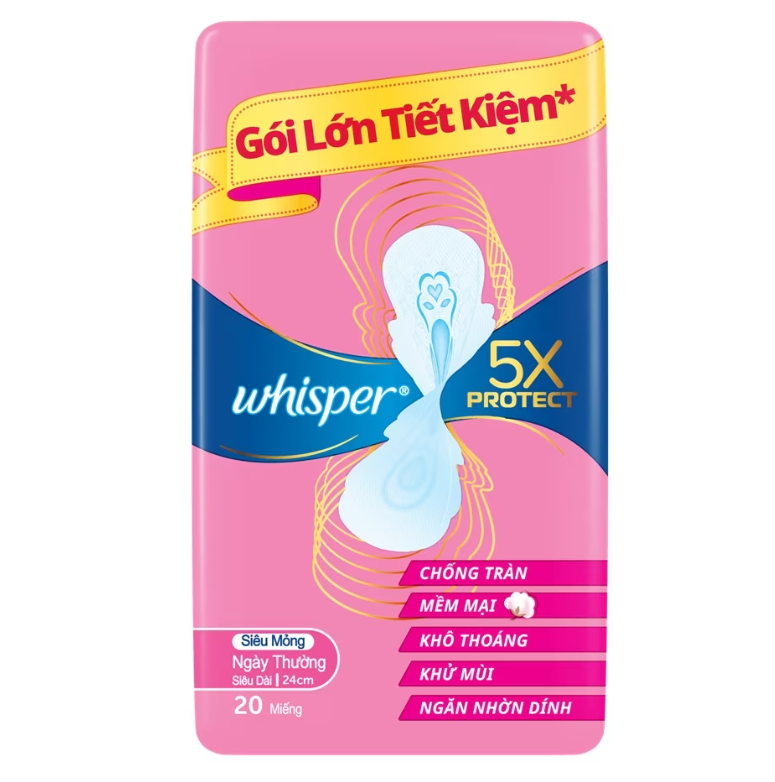 Whisper 5X Bao Ve Sieu Mong 20Sx12 - 24Cm - 80808598