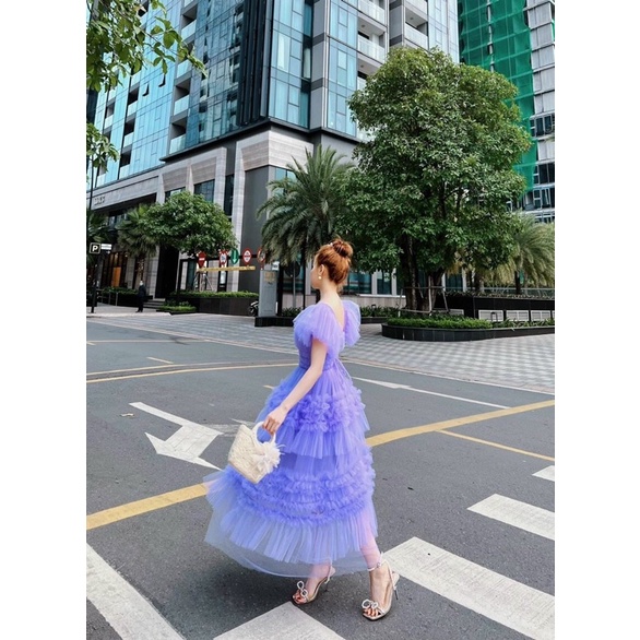 FAIRY DRESS - NÀNG TIÊN DỊU DÀNG, MỘNG MƠ, ĐẦM VOAN TÍM TAY CÁNH TIÊN