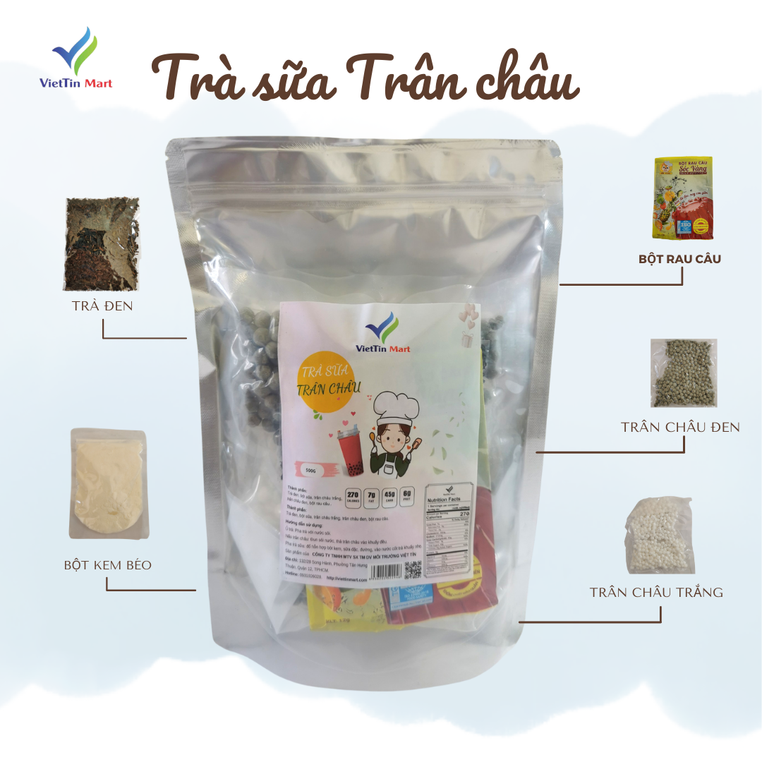 Set Nấu Trà Sữa Trân Châu Viettin Mart 500G