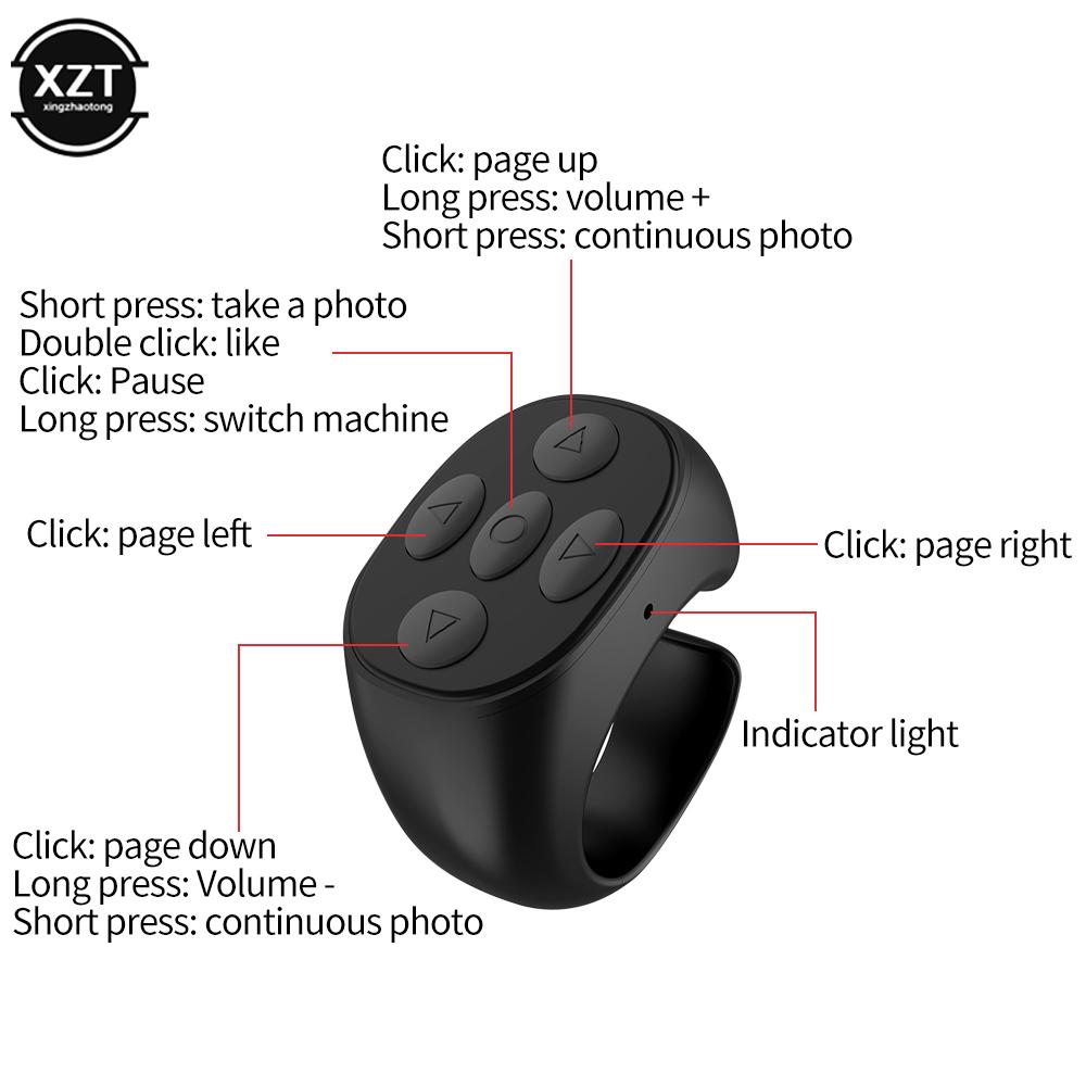 Bộ điều khiển selfie fingertip fingertip không dây tiktok trang video ngắn lật thiết bị duyệt điện thoại di động vòng điều khiển điều khiển từ xa