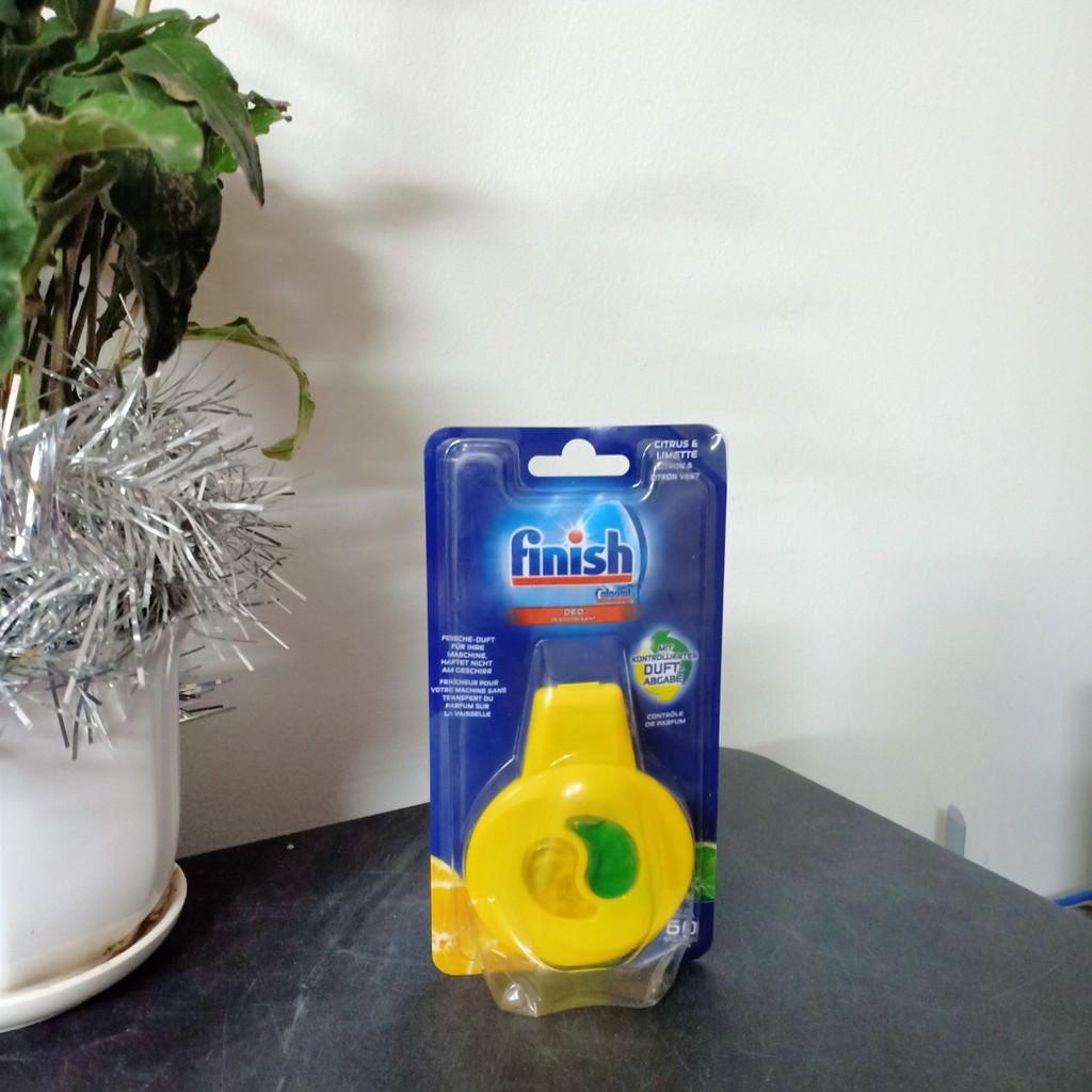Vệ sinh máy rửa chén bát Finish vỉ 3 viên +Tinh dầu treo khử mùi máy rửa chén Finish
