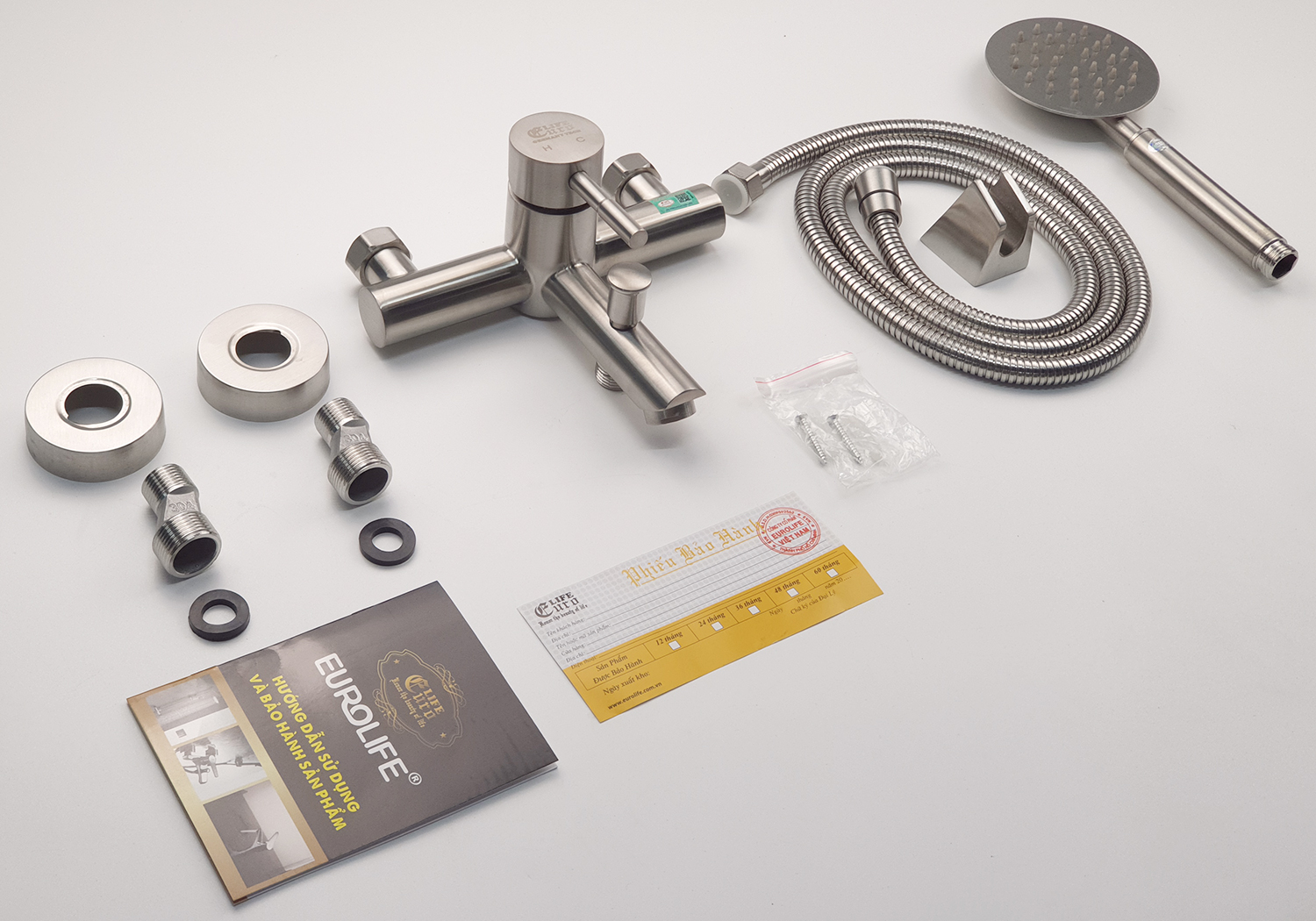 Bộ vòi sen nóng lạnh Inox SUS 304 Eurolife EL-1201