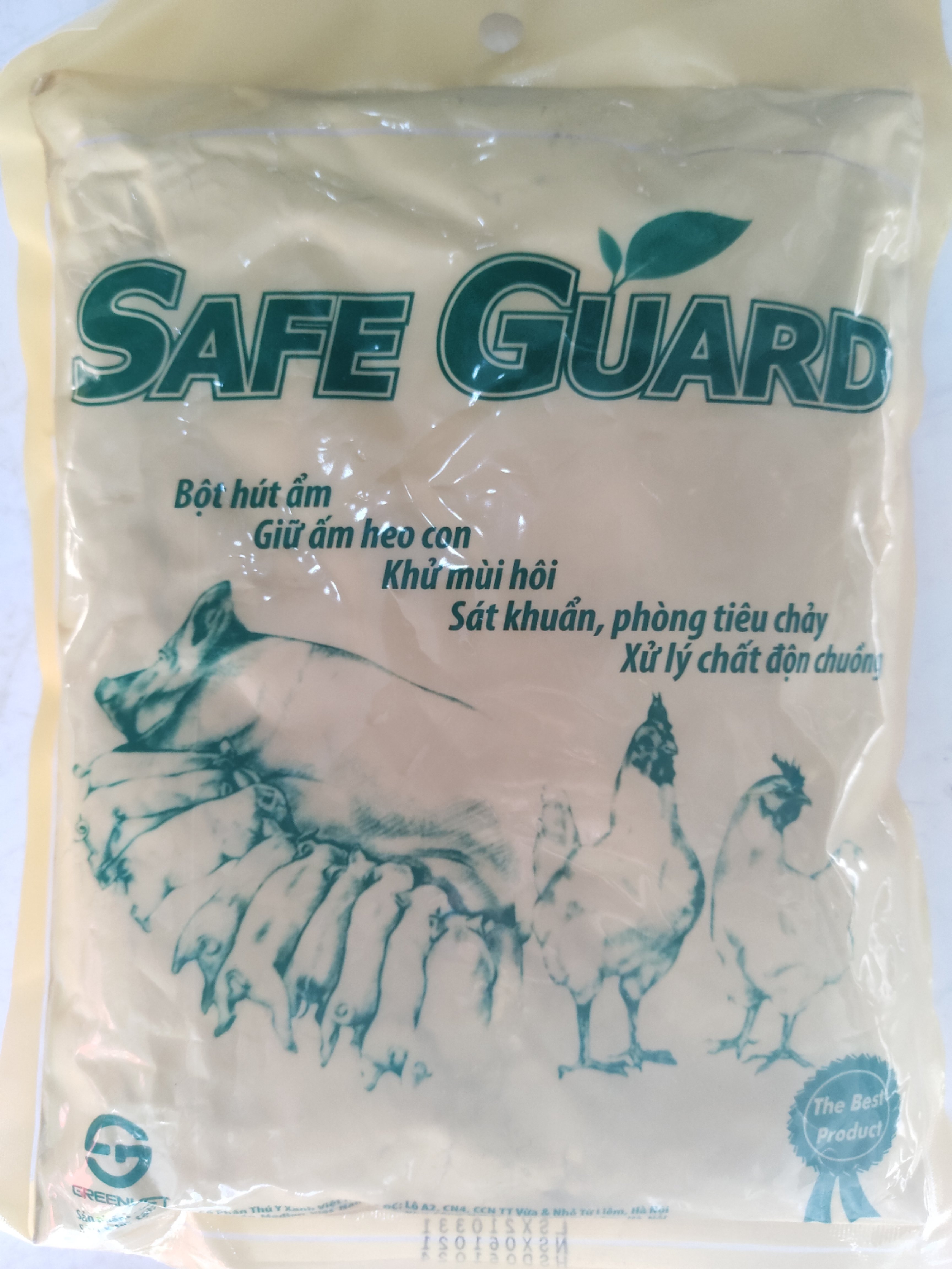 Bột hút ẩm SAFE GUARD giữ ấm heo con, khử mùi hôi, sát khuẩn