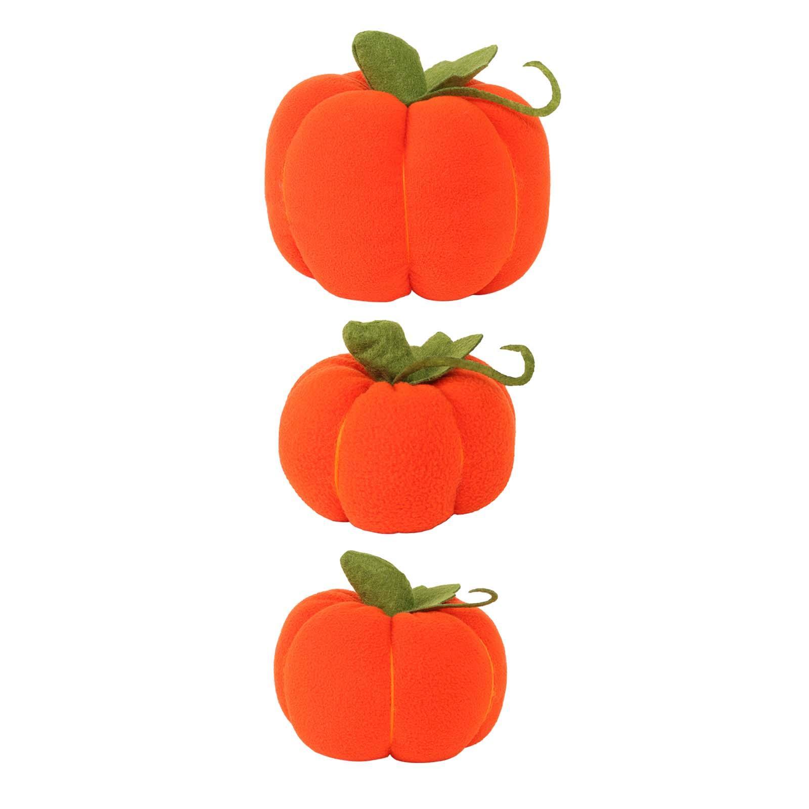 3Pcs Simulated Pumpkin Plush Toy Pumpkin Decoration Artwork Fake Pumpkin Tabletop Pumpkin Figurine Ornaments for Home Bedroom