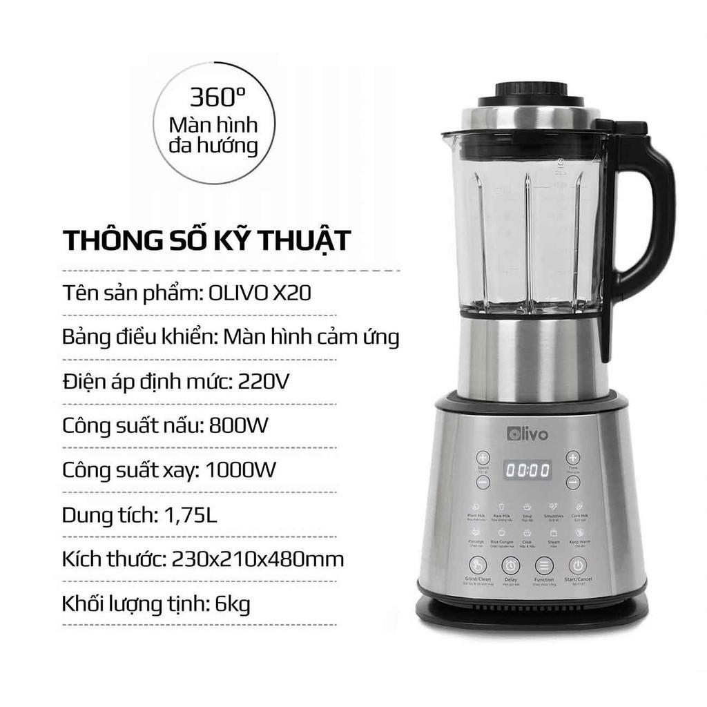 [HÀNG CHÍNH HÃNG] Máy Làm Sữa Hạt OLIVO X20 - Thương Hiệu Mỹ