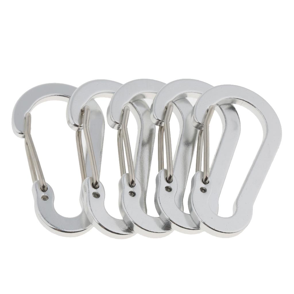 5pcs Key Chain Buckle Spring Snap Hook Outdoor Clip Water Bottle Hook Black