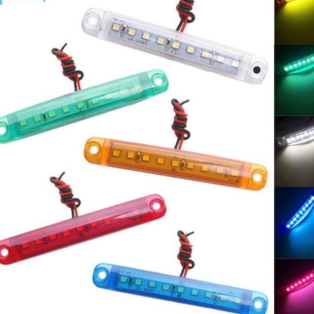 Sét 2 Đèn LED 9 bóng chống thấm nước cho xe tải cảnh báo sườn xe