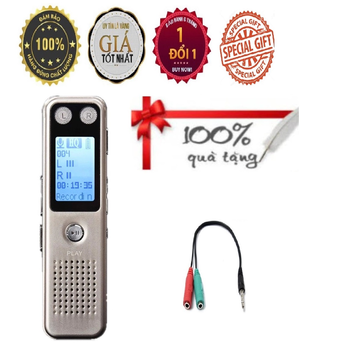 KHUYẾN MÃI KHỦNG, SỐ LƯỢNG CÓ HẠN -ROGTZ - Máy Ghi Âm Cầm Tay GH805 Chống Ồn Chủ Động Dung Lượng 8Gb Pin Lithium Trâu Đa Năng Ghi Âm Cuộc Họp Bài Giảng Phỏng Vấn Ý Tưởng Thời Gian Ghi Âm 20Giờ Hỗ Trợ MP3 Hàng Chính Hãng