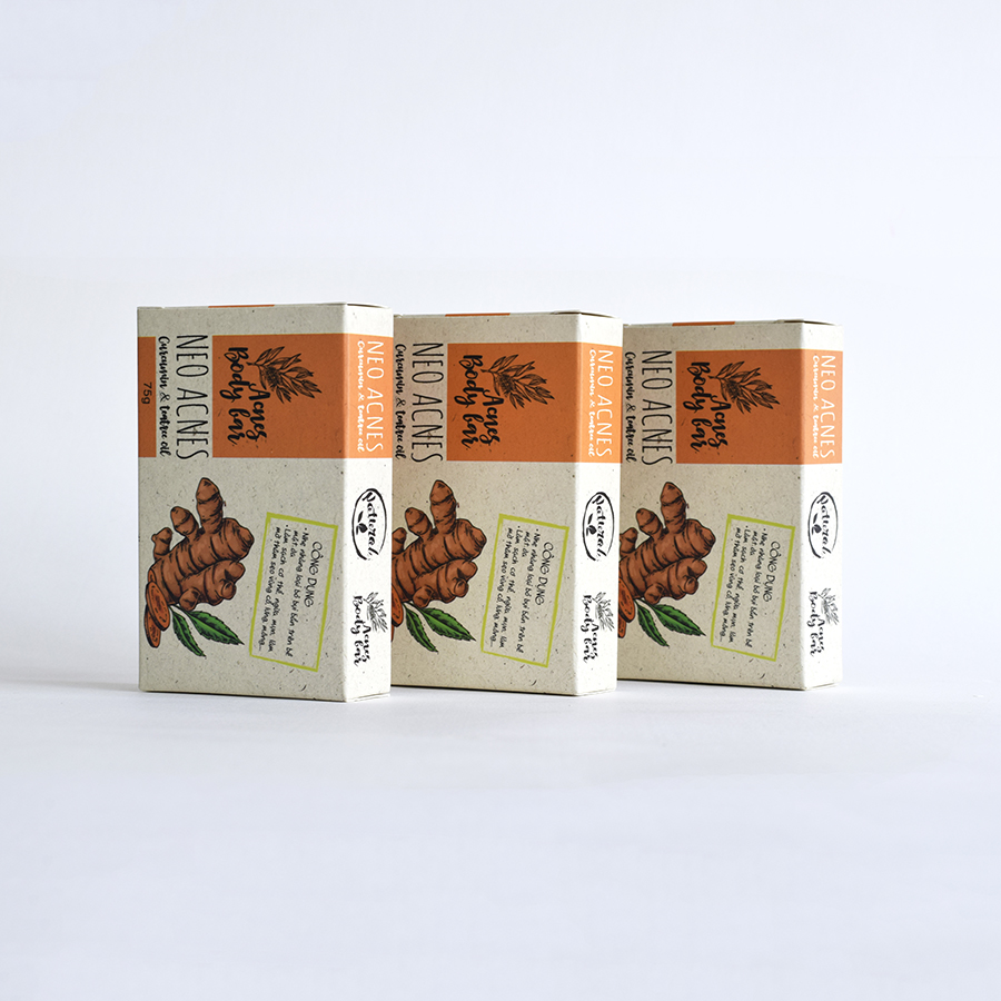 Bộ đôi Xà phòng Curcumin Neo Acnes  & Gel Nghệ NeoCurma  - Giảm mụn mờ thâm vùng lưng, cơ thể
