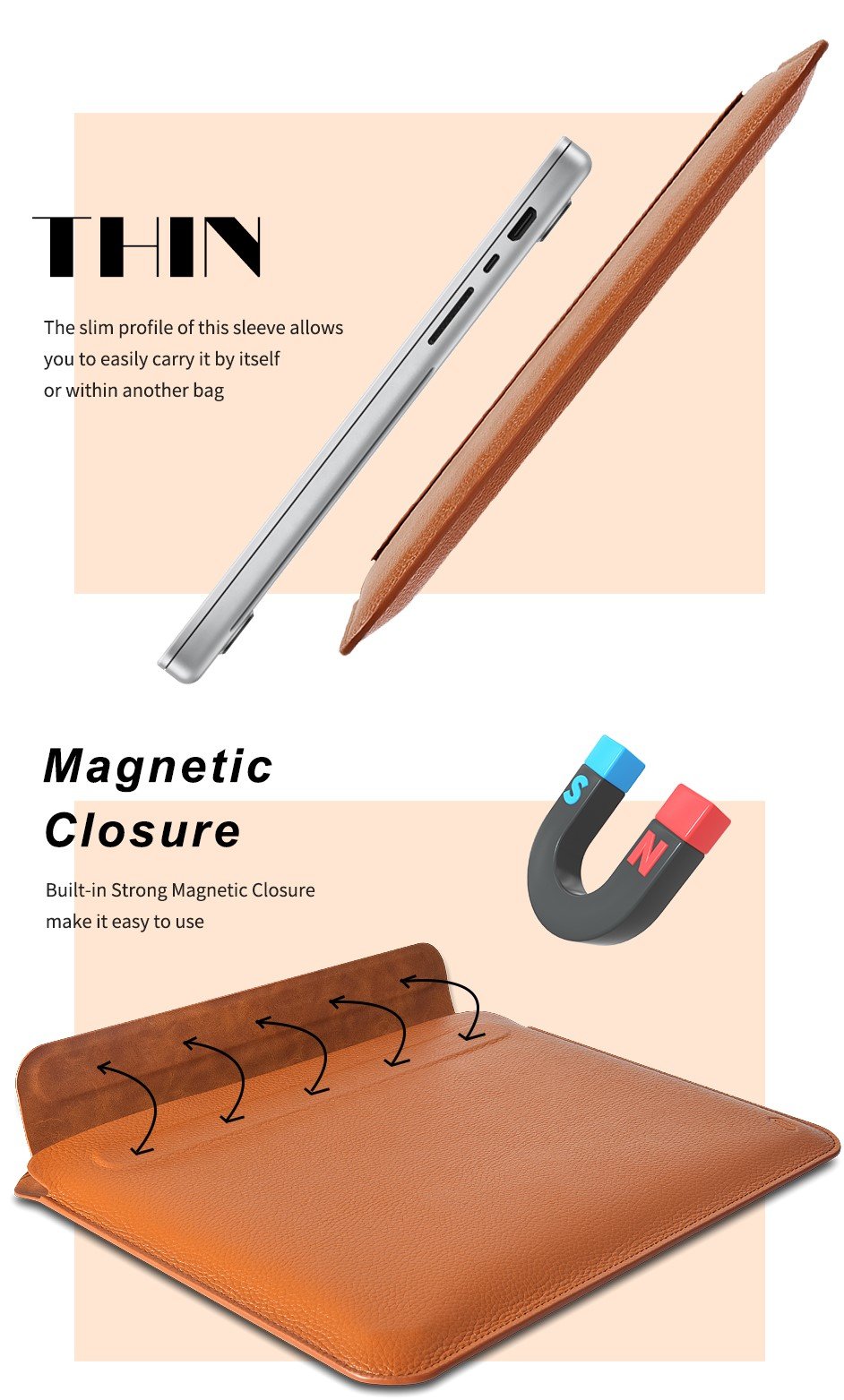Bao Wiwu Genuine Leather Sleeve Dành cho Macbook Chất liệu Da Cao Cấp, Chống Thấm Nước - Hàng Chính Hãng