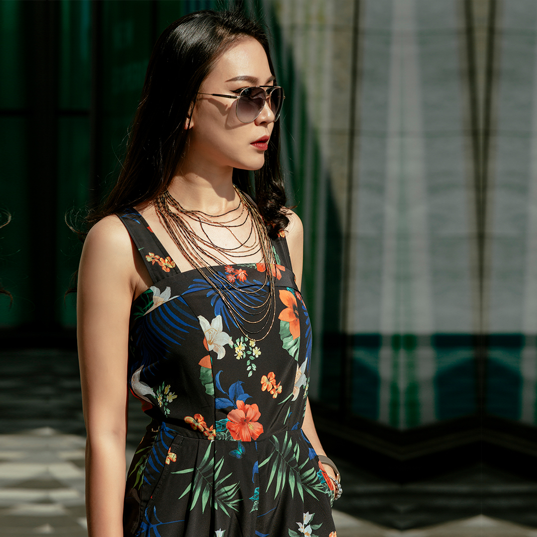 Jumpsuit Áo Liền Quần Thời trang thiết kế Hity DRE096 Đồ Bay Dài (In Hoa)