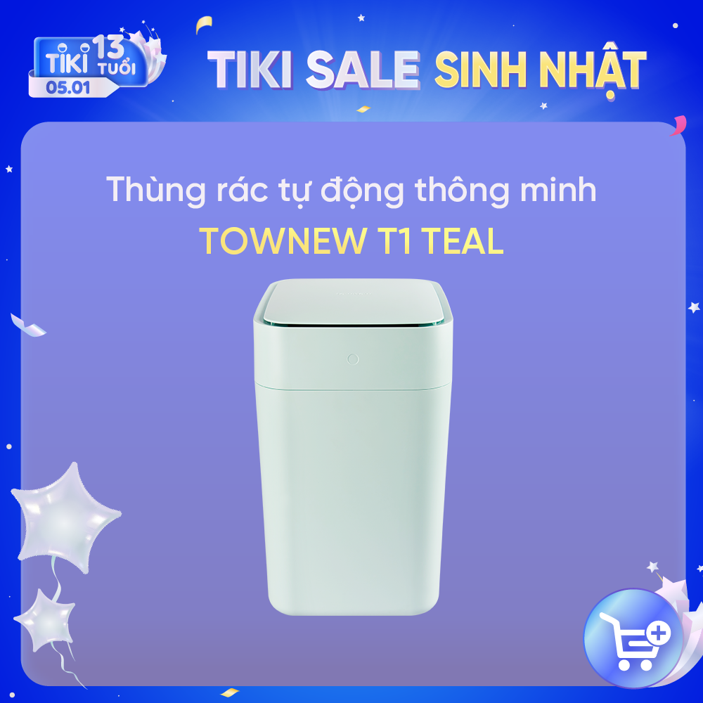 Thùng Rác Thông Minh Townew T1 Teal -Tự động hàn túi - Bản Quốc Tế