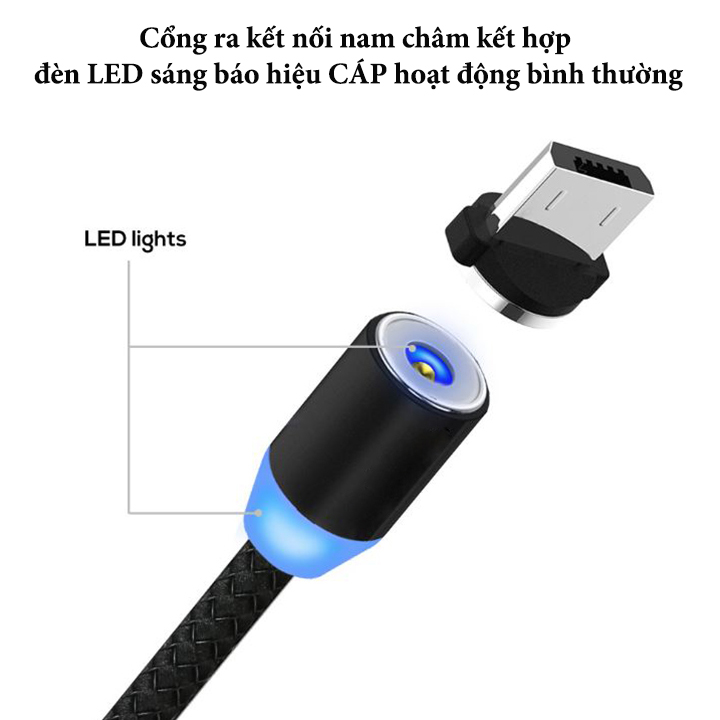 Combo Dây Cáp Sạc Từ Tính Hút Nam Châm Tốc Độ 2.4A 3 Đầu Chân YBD Cổng USB Type C Nhiều Màu Nhiều Kích Thước Lựa Chọn - Xám - 2M