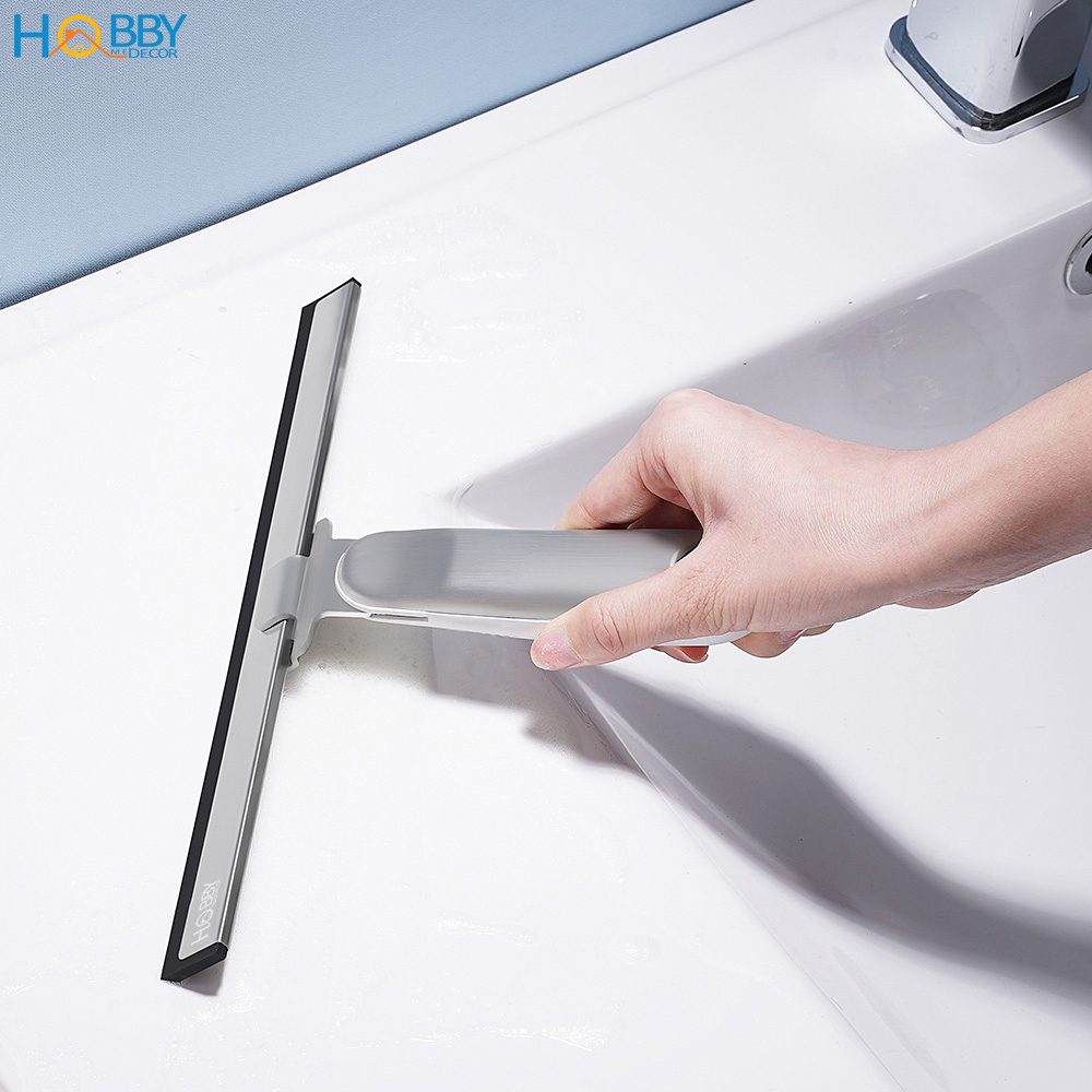 Cây gạt rửa kính toilet HOBBY RK1 cán Inox 304 xếp gọn đẩy bụi bẩn mạnh mẽ