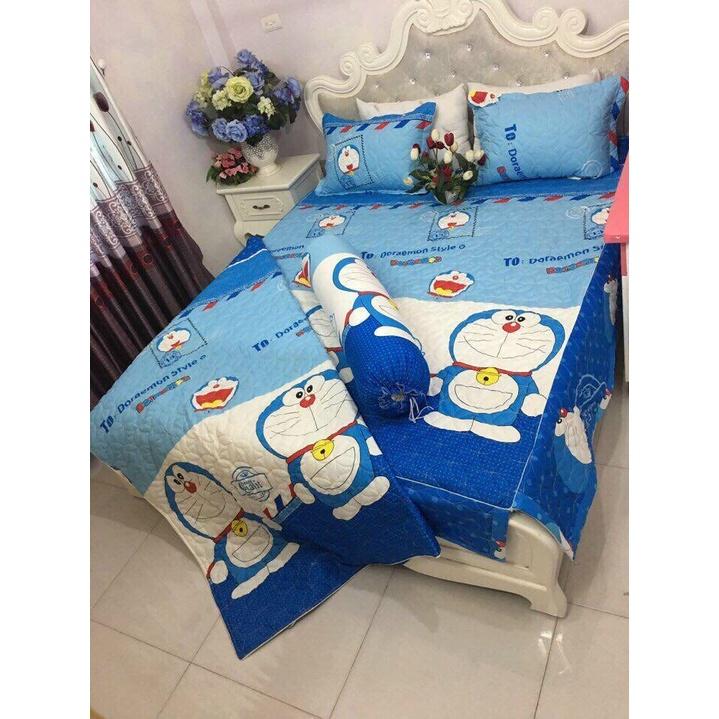 (Xả hàng) Bộ ga gối trần bông dày dặn Tam Giác Ghi có diềm phủ 4 thành giường ( chat với shop để chọn thêm hơn 30 mẫu)