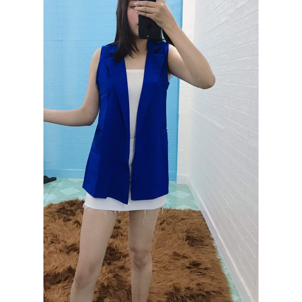 Áo khoác blazer Nữ From dài ghile không tay đi dự tiệc, dạo phố đi chơi, quẩy bar sang chảnh