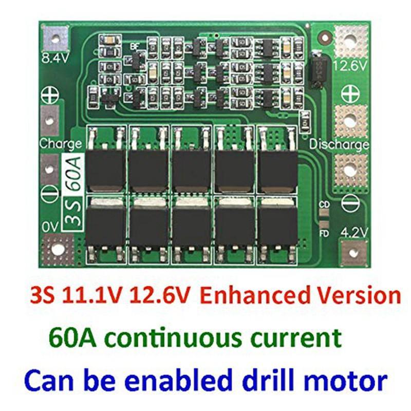 Bảng Mạch Bảo Vệ Pin Li-Ion G4 3s 60a Bms 11.1v 4.6v 18650 Li-On
