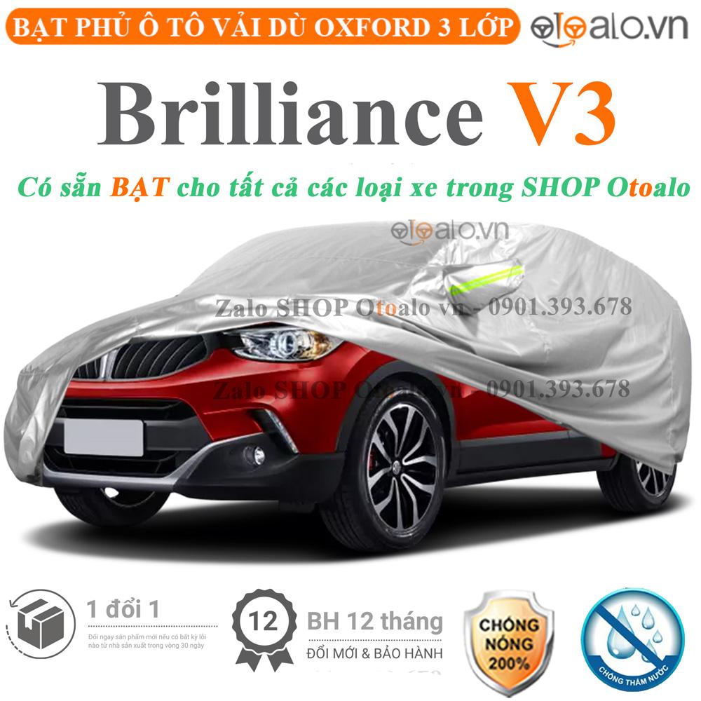 Bạt che phủ xe ô tô Brilliance V3 vải dù 3 lớp CAO CẤP BPXOT - OTOALO