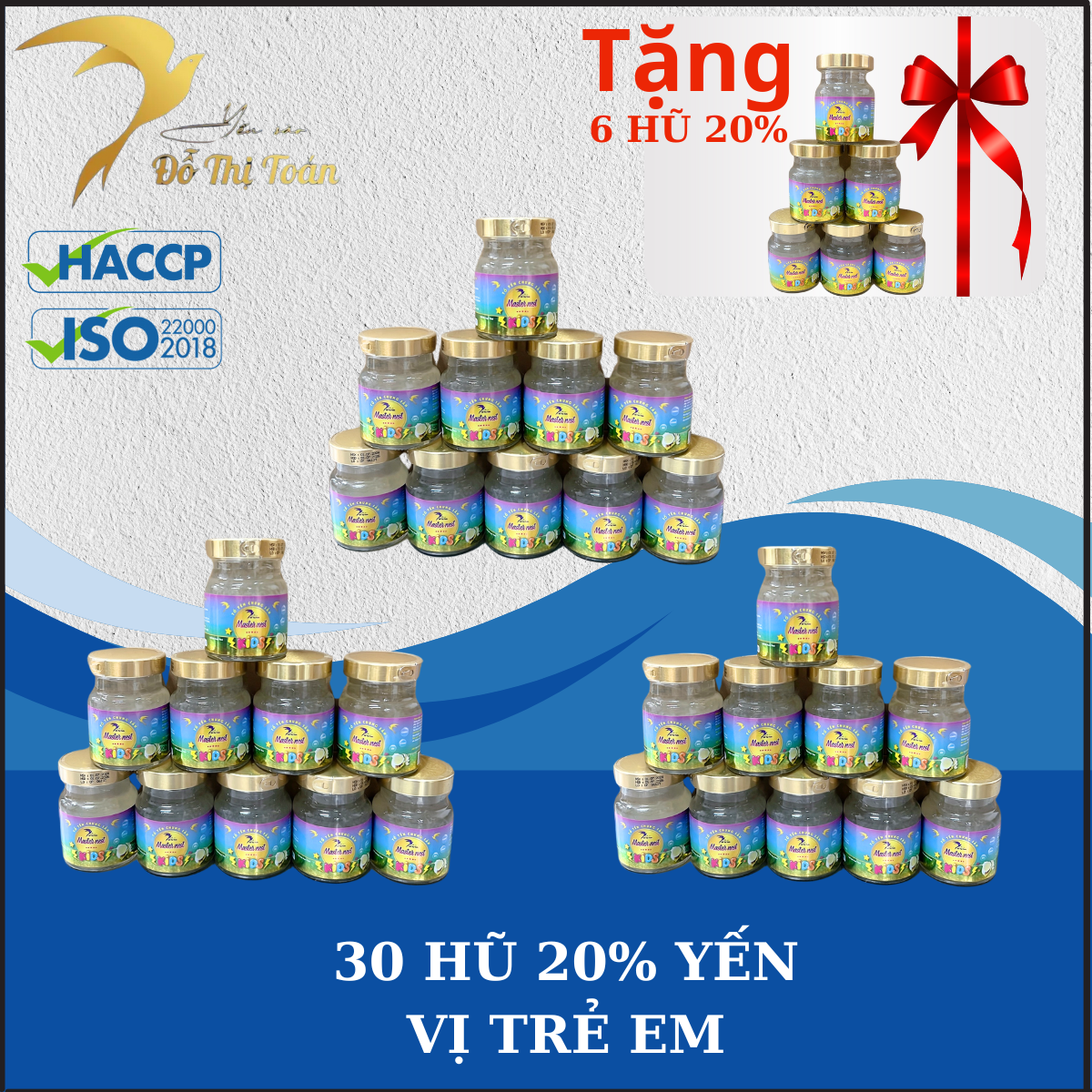 [DTT] 30 hũ 20% ( Kèm 6 hũ ) Yến Chưng Chọn Vị  - Yến sào Đỗ Thị Toán