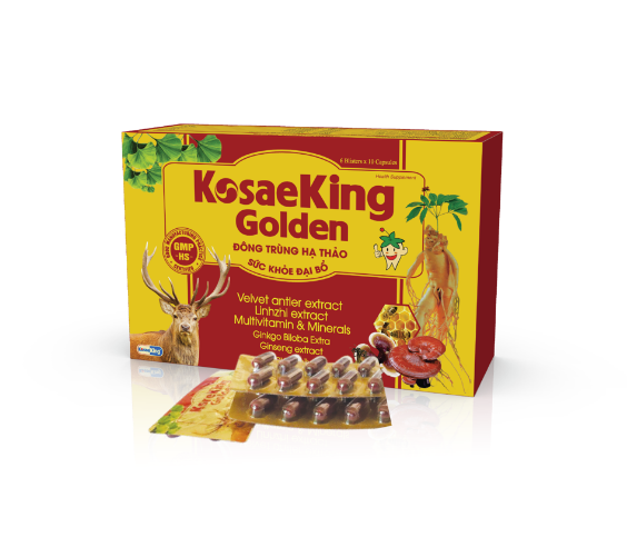 Viên uống Đông trùng hạ thảo KosaeKing Golden bồi bổ cơ thể, tăng sức đề kháng, nâng cao sức khỏe - Hộp 60 viên