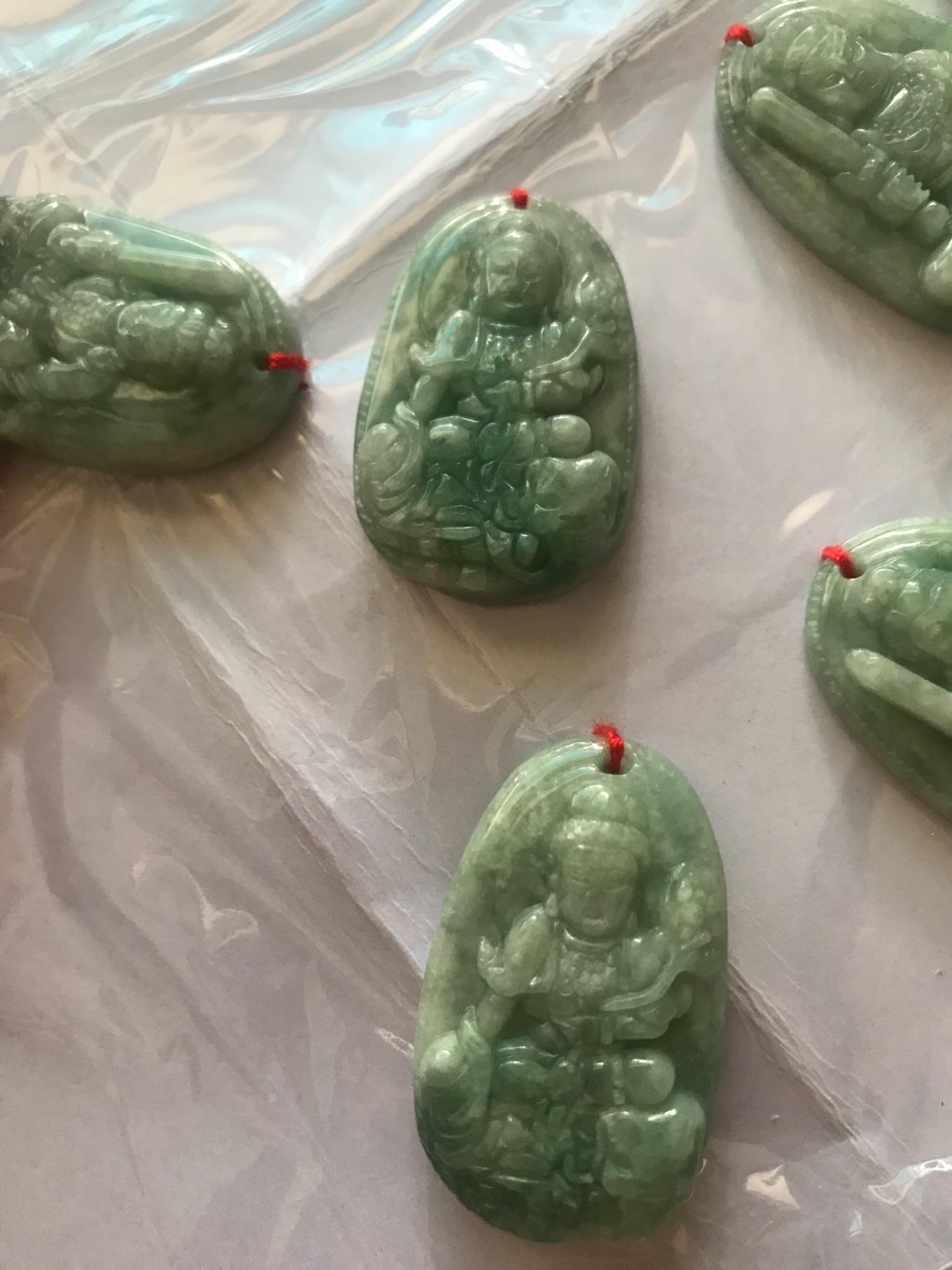 MẶT PHẬT PHỔ HIỀN XANH CẨM THẠCH TỰ NHIÊN 35mm đk 23mm ĐỘ mệnh NỮ tuổi THÌN TỴ mệnh MỘC HOẢ THUỶ