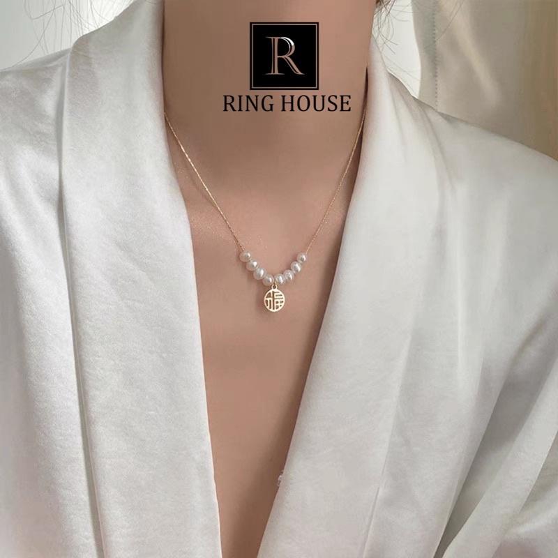 Dây Chuyền Nữ Titan Không Gỉ Rỉ Hạnh Phúc Hạt Trai