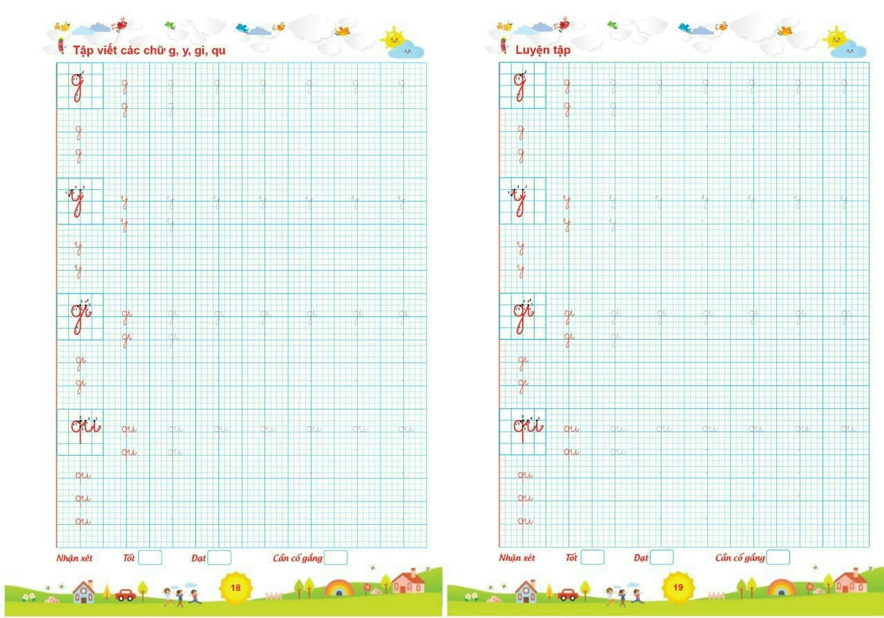 Vở luyện viết chữ thường, hoa cỡ nhỏ cho bé