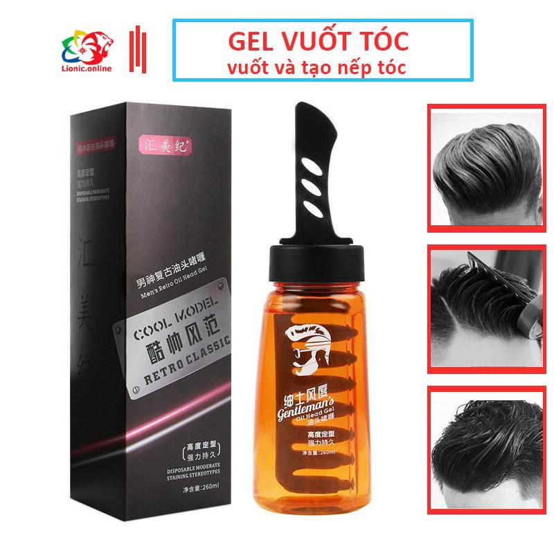 Gel vuốt tóc nam cao cấp chai 260ml kèm lược tiện dụng phù hợp với mọi loại tóc