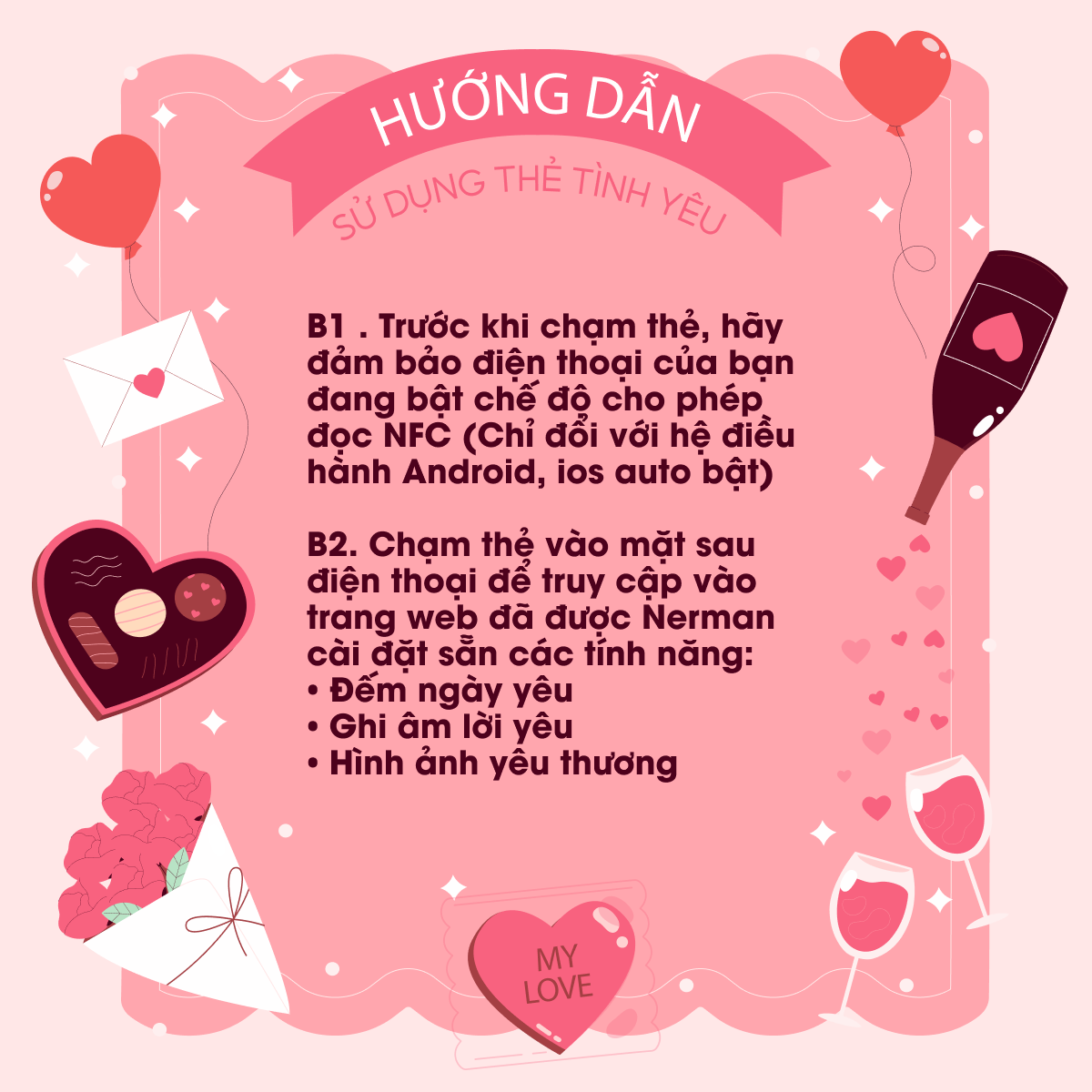 Bộ quà tặng cho nam LOVE BOX - 2 Sữa tắm gội hương nước hoa cao cấp NERMAN 350ml/chai