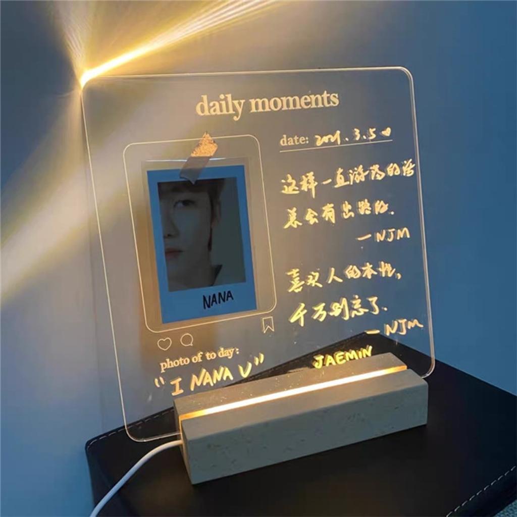 Acrylic Message Board Note Board LED Light Writing Board Style 1