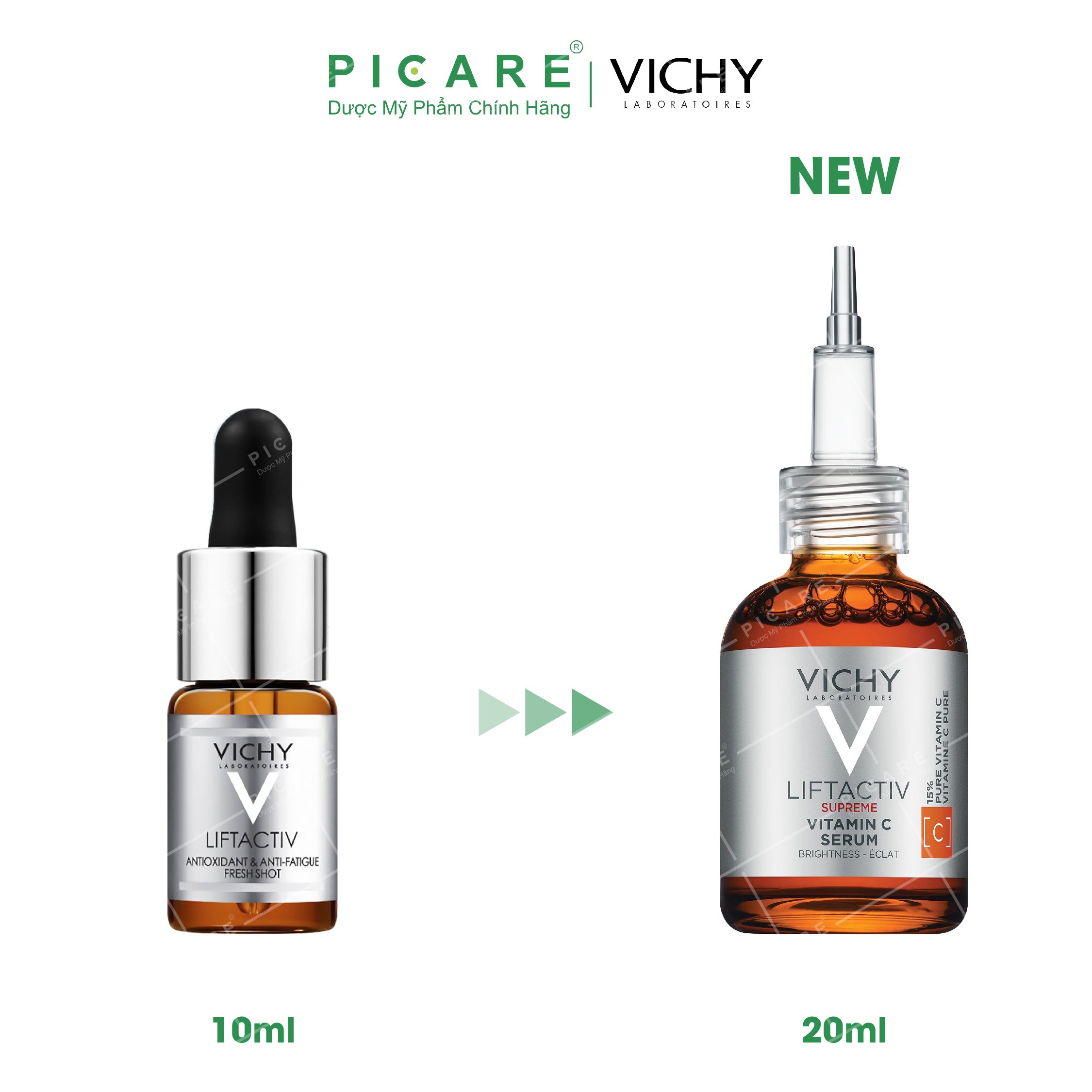 Tinh Chất Chống Oxy Hoá, Dưỡng Da Sáng Khoẻ Và Phục Hồi, Ngừa Lão Hoá Vichy Liftactiv Vitamin C pure 15% 20ml