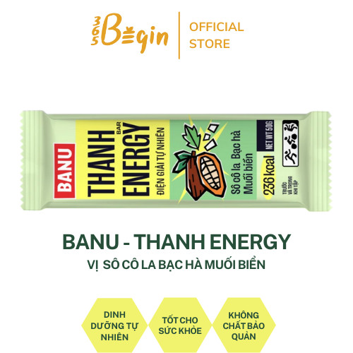 BANU Socola Bạc Hà - Thanh protein Yến mạch và các hạt ngũ cốc – Thanh năng lượng thay thế các bữa ăn tiện lợi, tốt cho sức khỏe, phù hợp với người bận rộn, tập luyện thể thao.