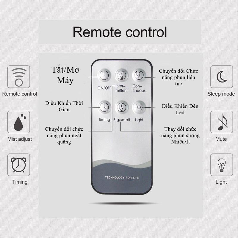 Máy khuếch tán tinh dầu BÍ NGÔ cổ cao cỡ lớn 550ml kèm remote điều khiển