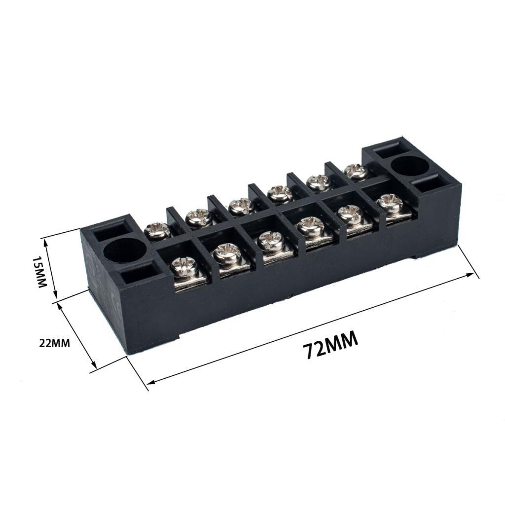 5Pcs Dual Row 6P Screw Barrier Terminal Block with Fork Type Terminal Barrier Strips