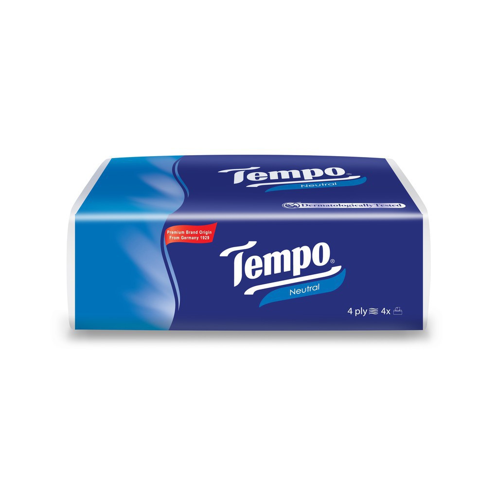 Lốc 4 gói Khăn giấy Tempo Softpack NEUTRAL - gói 90 tờ