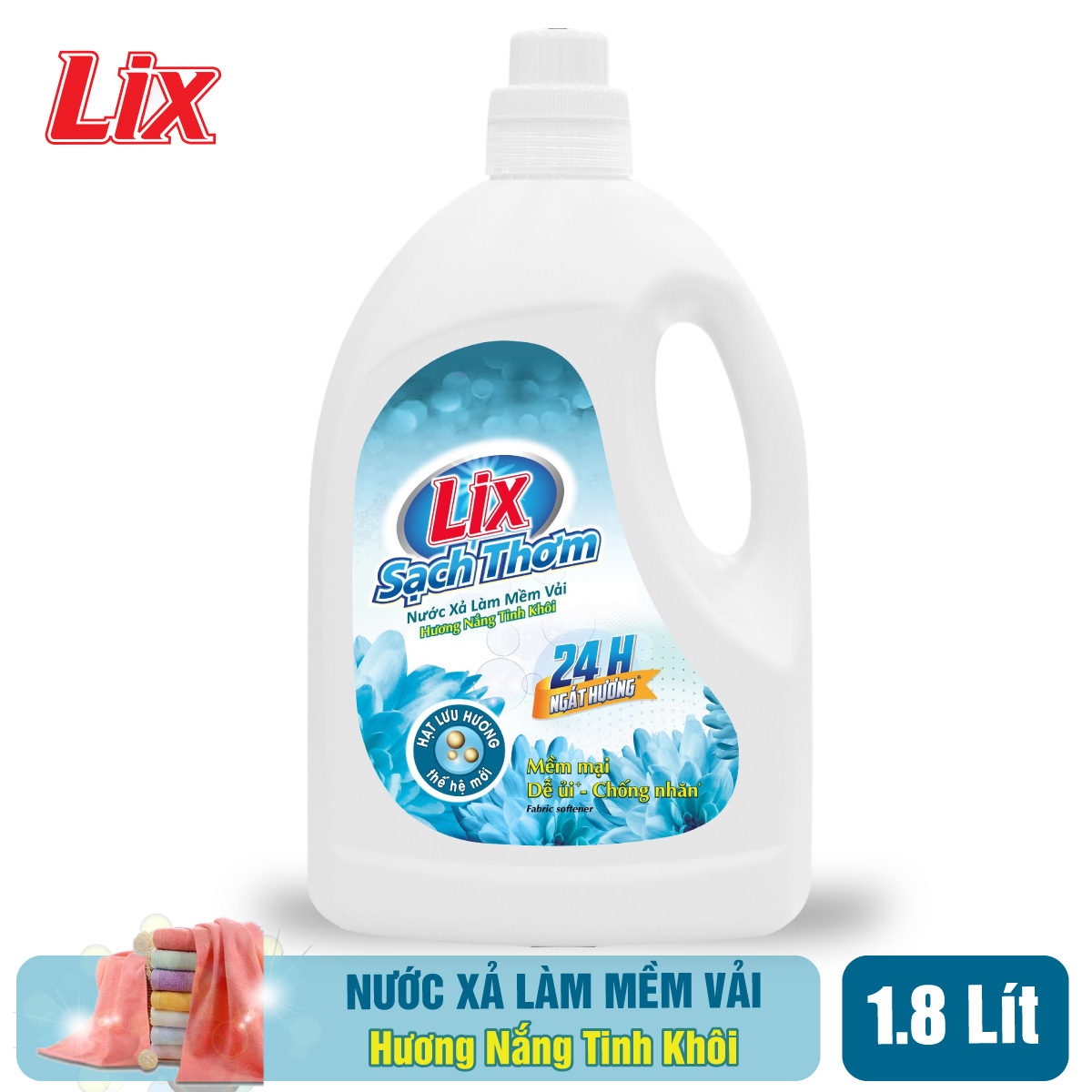 COMBO 2 chai nước xả vải Lix sạch thơm hương nắng tinh khôi  L17801