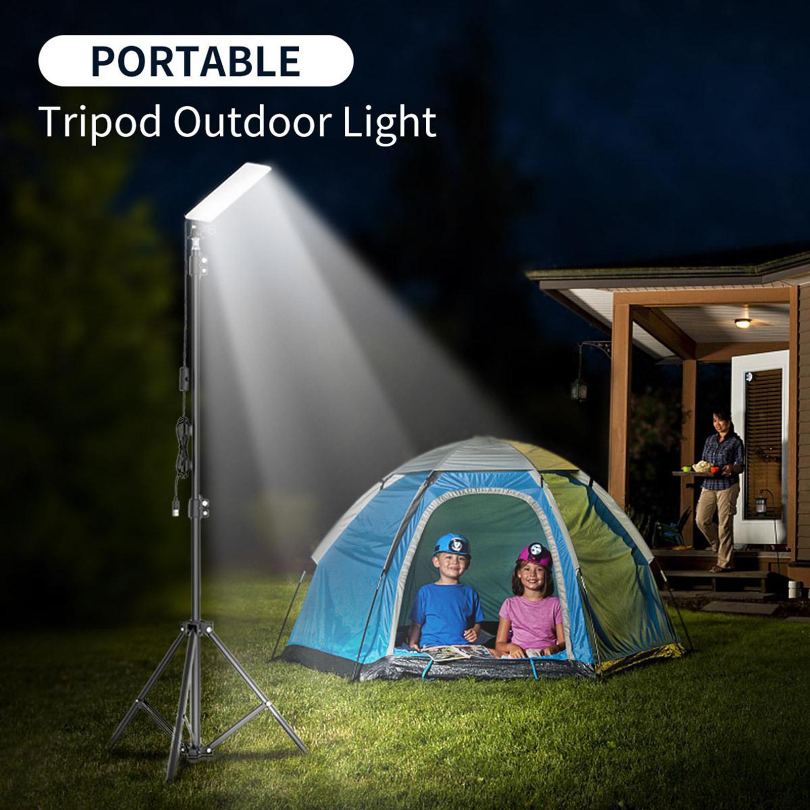 Upgraded LED Camping Lights, with Portable Tripod Super Bright Telescopic Light, Waterproof, Collapsible Work Light for Night Fishing, Garden, Outdoor