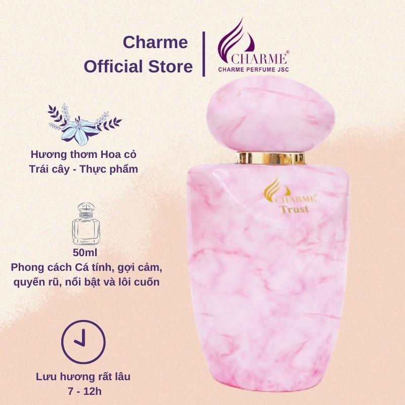 Nước hoa nữ cao cấp, Charme Trust, mùi hương hoa cỏ trái cây, tươi mát, trang nhã, lưu hương lâu, 50ml