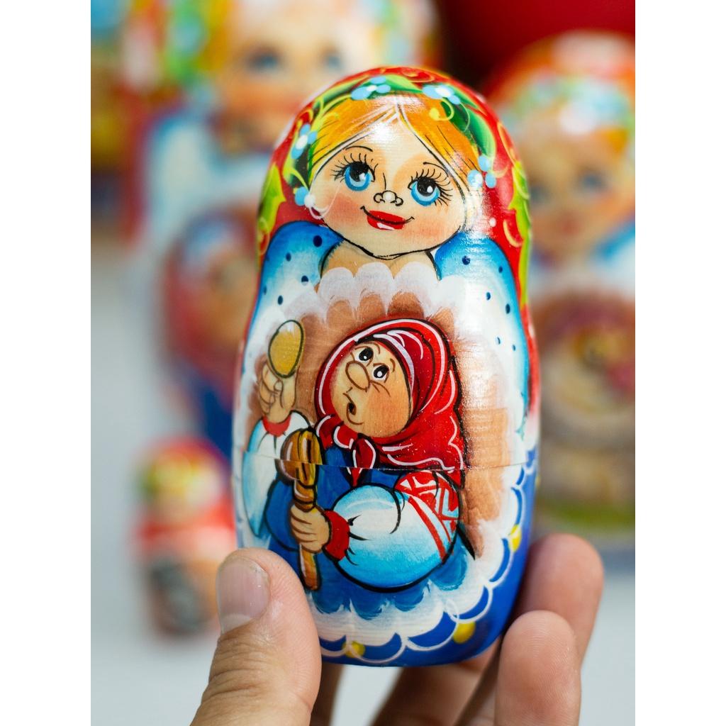 BỘ BÚP BÊ NGA MATRYOSHKA 7 LỚP 21CM "CÔ GÀ ĐẺ TRỨNG VÀNG" RẤT ĐẸP VÀ ĐỘC ĐÁO