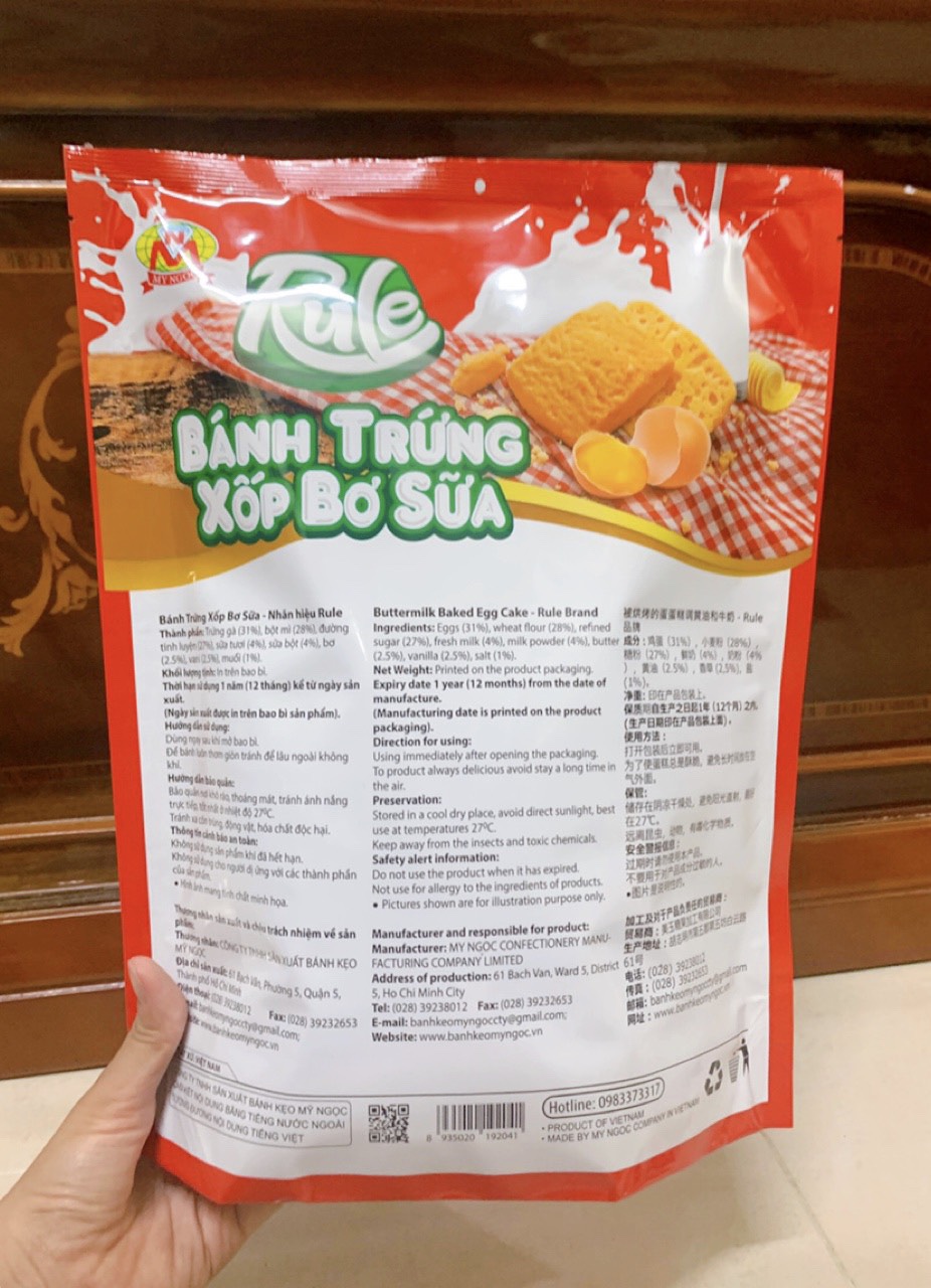 Rule _ Bánh Trứng Xốp BƠ SỮA bổ dưỡng 400g