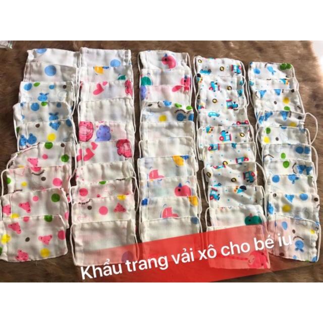 Khẩu trang vải xô cho bé ( set 5 cái )