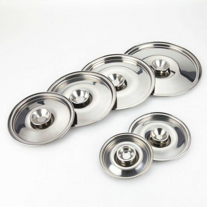 Tô - Âu - Hũ inox tròn đựng thực phẩm có nắp làm bằng inox sáng bóng