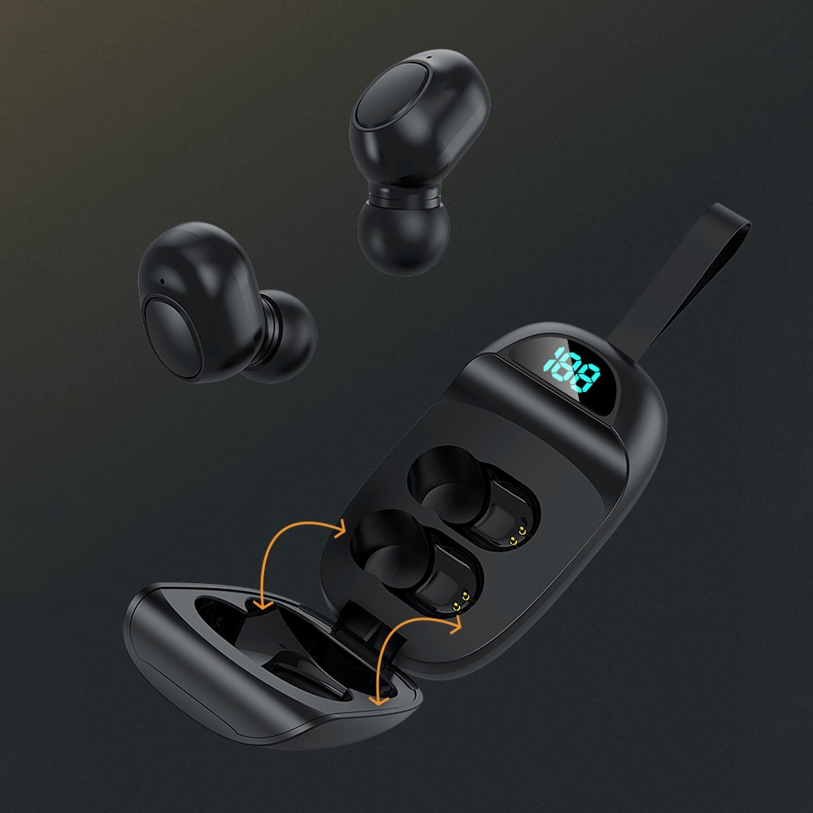 JS25 TWS In-Ear Stereo Bluetooth Earbuds Headphone LCD Power Display Black