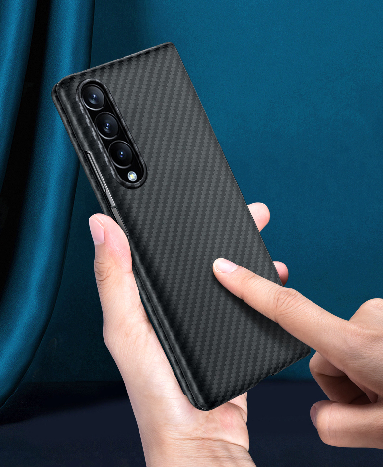 Ốp lưng dành cho Samsung Galaxy Z Fold 3 hiệu X Level vân sợi carbon chống sốc chống vân tay chống bẩn - Hàng nhập khẩu