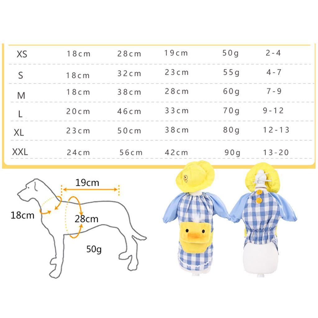 Pet Dog Clothes Overall Yellow, Duck+Blue Grid/ Cotton Linen 3 Sizes