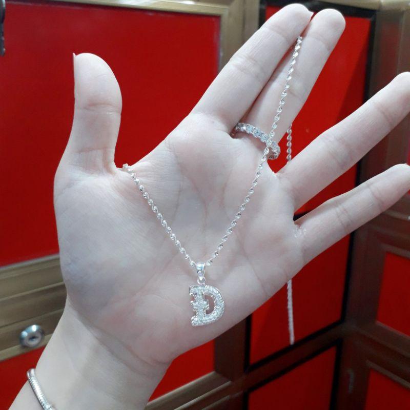 Dây chuyền bạc liền mặt chữ cái YN JEWELRY
