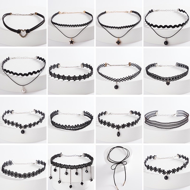 Combo 5  Cái Vòng Cổ Choker Ren Phong Cách Hàn Quốc Thời Trang Cho Nữ