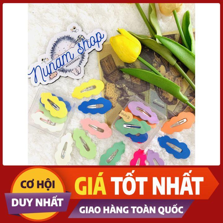 Set 5 - kẹp tóc gợn sóng trơn mịn nhiều màu hot trend - Nunam shop