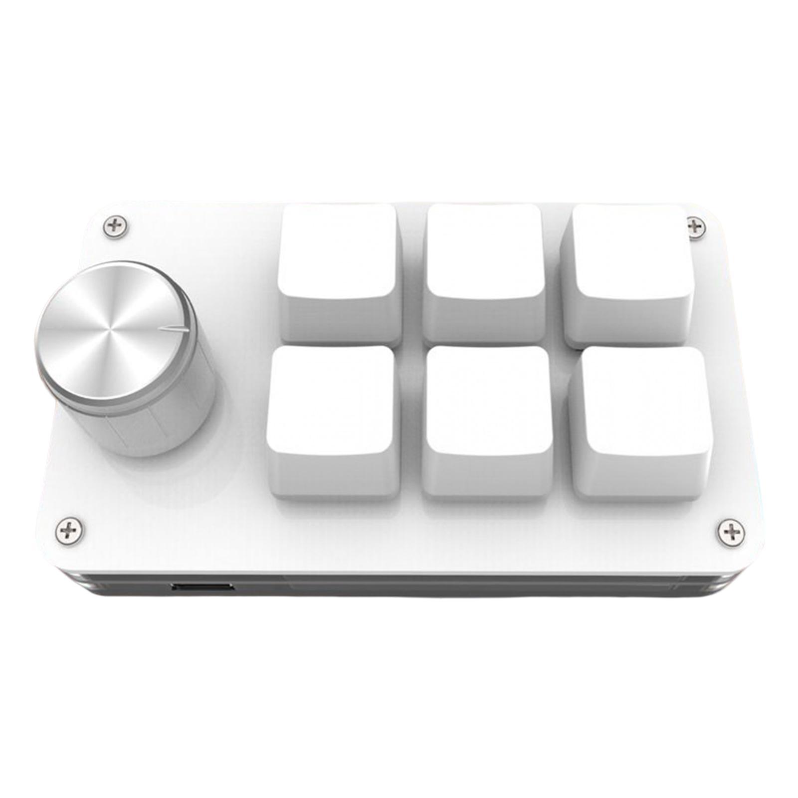 One-Handed Mechanical Keyboard with 6 Fully Programmable Keys Mini Gaming Keyboard USB Custimize Keypad One for Game Media Player