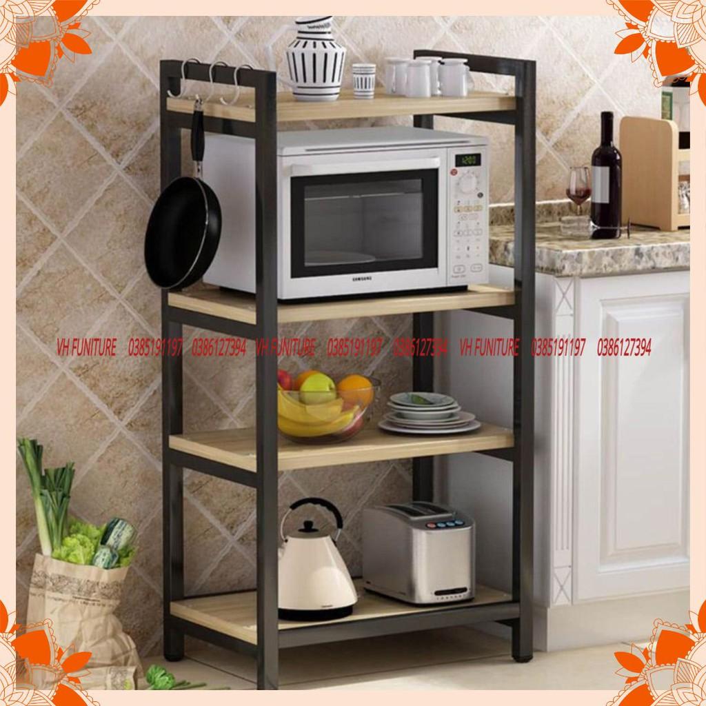 Kệ Lò Vi Sóng 4 Tầng Khung Sắt - Kệ Bếp Đa Năng
